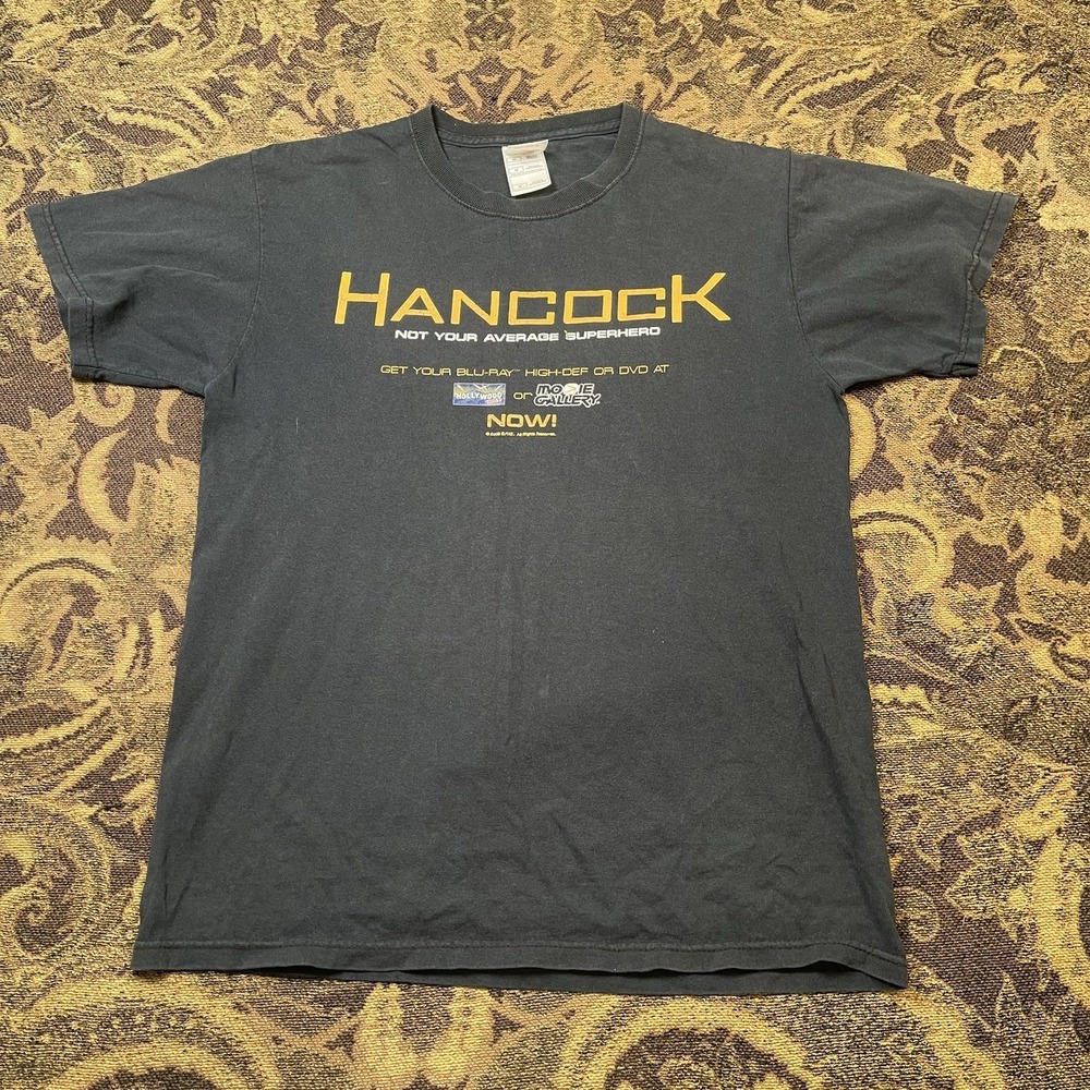 Hancock Movie Gallery Hollywood Video Promo Shirt Superhero Mens Medium Black